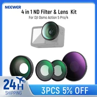 NEEWER Kit de accesorios de lente y filtro ND 4 en 1 para DJI Osmo Action 5 Pro/4, ND8-32 variable + CPL + difusión de niebla negra 1/4