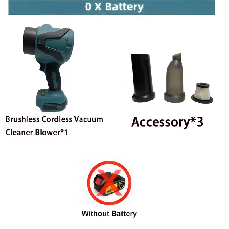 N96R اللاسلكي منفضة الهواء توربو منفاخ مكنسة كهربائية 3-العتاد فرش سجادة أرضيات أداة طاقة السيارة لبطارية 18 فولت #4