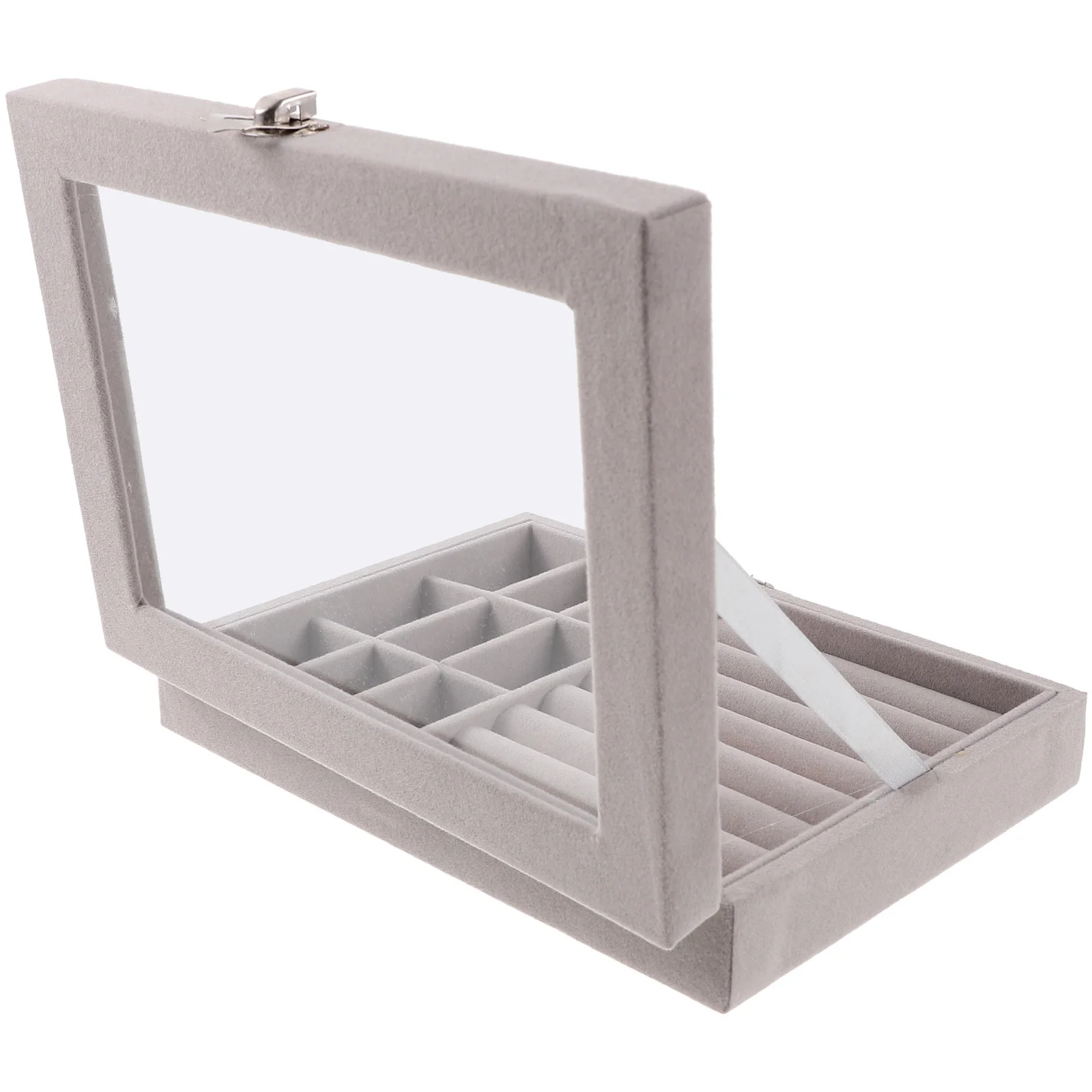 

Jewelry Storage Box Large Capacity Dust-Resistant Desktop Organizer With Lid Versatile Compartment Trinket Holder For