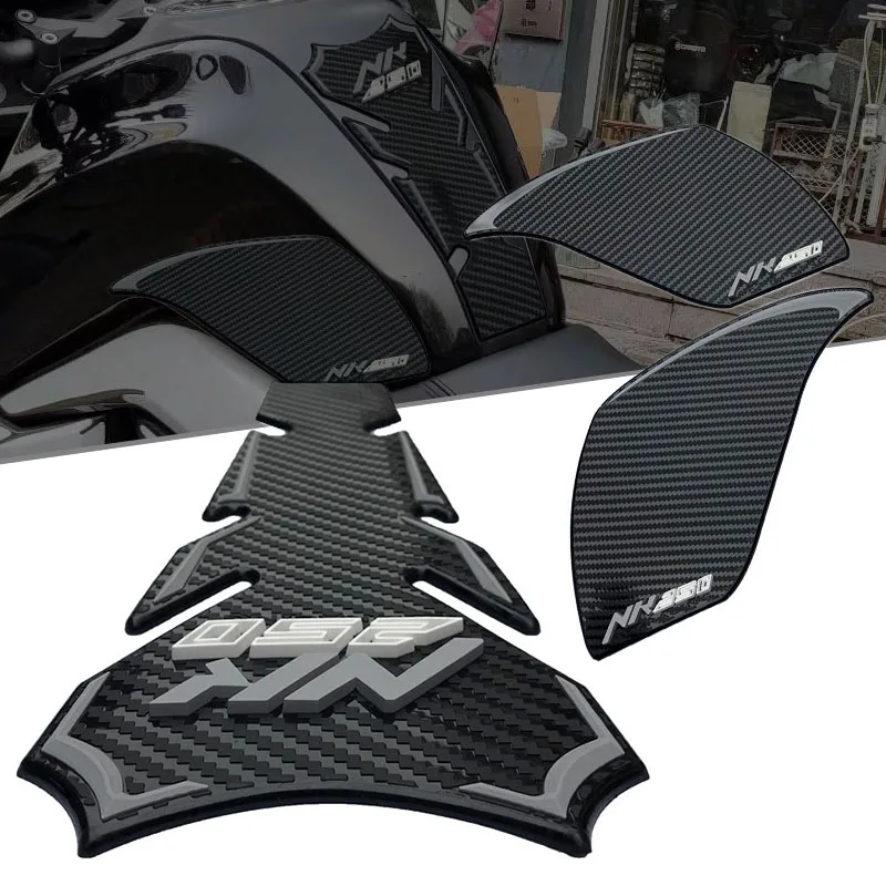 For CFMOTO CF 250NK NK250 CF250 NK 250 NK CF250NK Motorcycle Carbon Fiber Oil Tank Pad Rubber Decals Pad Non-slip side stickers