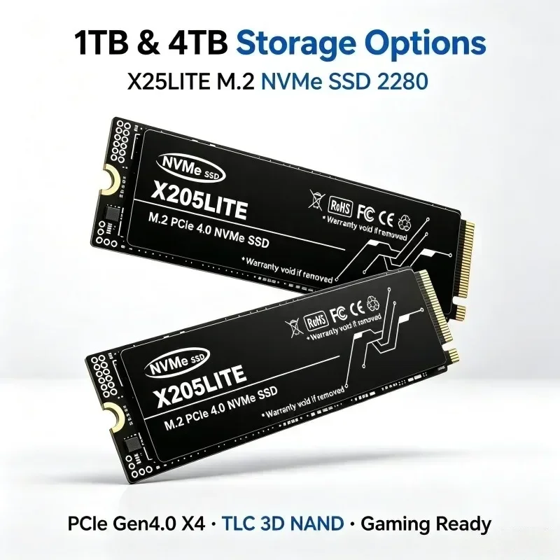 X205LITE Gaming SSD M.2 NVMe PCIe 4.0 2280 1TB 2TB 4TB TLC 3D NAND High Speed Solid State Disk for PS5 Desktop Laptop PC