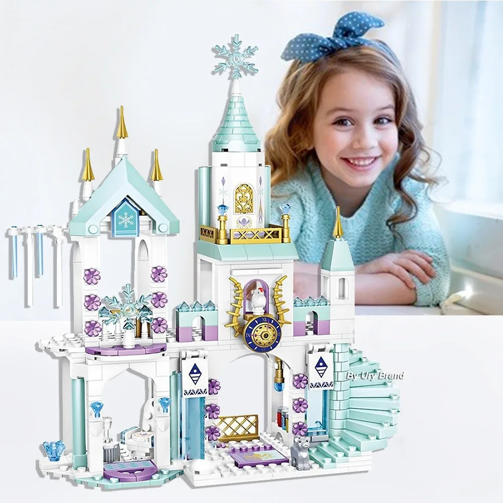 Ragazze Amici Parco giochi di ghiaccio della principessa Castello Casa Set Film Cavallo Bambole Blocchi di costruzione fai da te Giocattoli per regali creativi per bambini