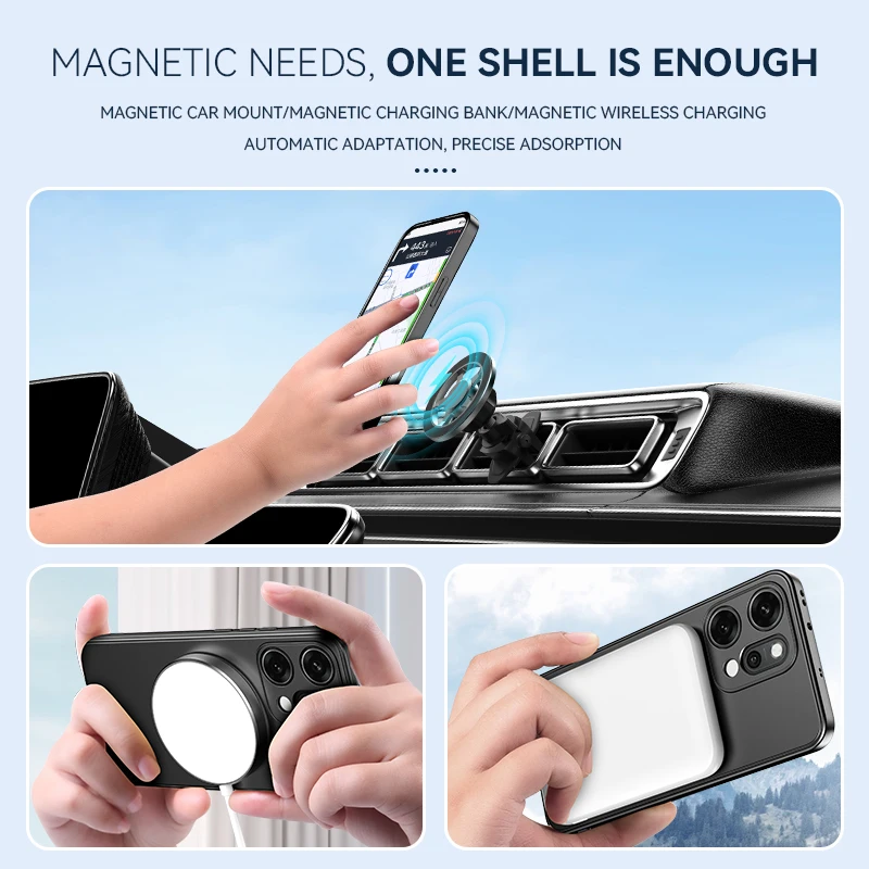 KEYSION Magnetic Phone Case for OPPO Reno14 Pro 5G Metal Paint Silicone+PC Upright Kickstand Shockproof Cover for Reno13 Pro 5G