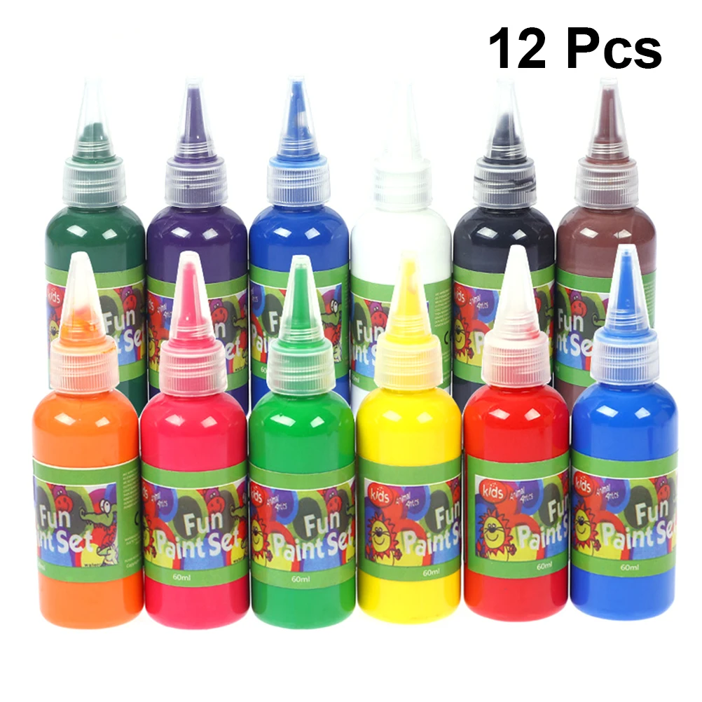 

12 pcs 12 Colors 60Ml Watercolor Paint Set Vibrant Pigmented Quick Dry For Artists Teens Beginners Diy Craft Finger Painting Kit