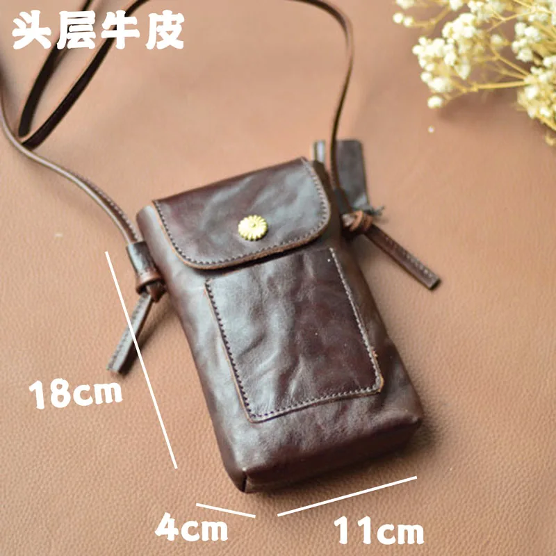 

AETOO Сумка для мобильного телефона из воловьей кожи с верхним зерном, женский кошелек для монет, повседневная и универсальная сумка, сумка через плечо на одно плечо, легкая модель