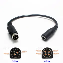 1Pcs Female 5.5*2.1mm to male 3Pin / 4Pin Cable Lead For SATO TG-5011-19V-ES Just a 4-Pin cable For TV LCD VCR power supply