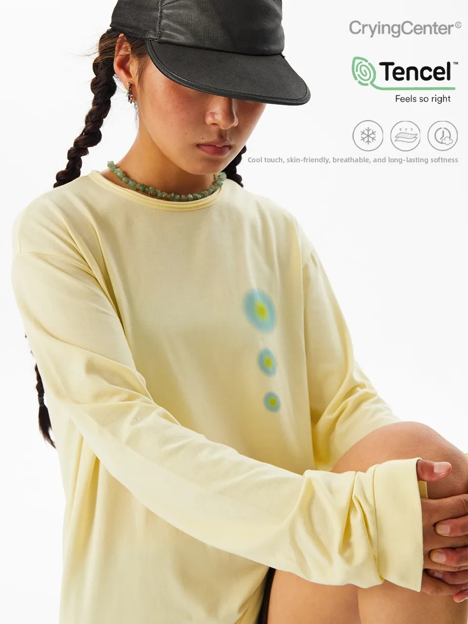 

Crnenter adient Goose Yellow Light Blue een Energy Long Sve Casual ex T-irt Cotton Modal Spandex Blend