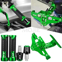Motorbike License Plate Holder Bracket Handlebar Grips Ends For KAWASAKI ZX9 ZX9R ZX-9R ZX9-R 1998 1999 2000 2001 2002 2003 2004