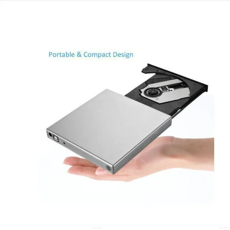 USB2.0 Portable External DVD RW Burner 24X High Speed CD DVD Rewritable Optical Drive For Laptop Desktop PC