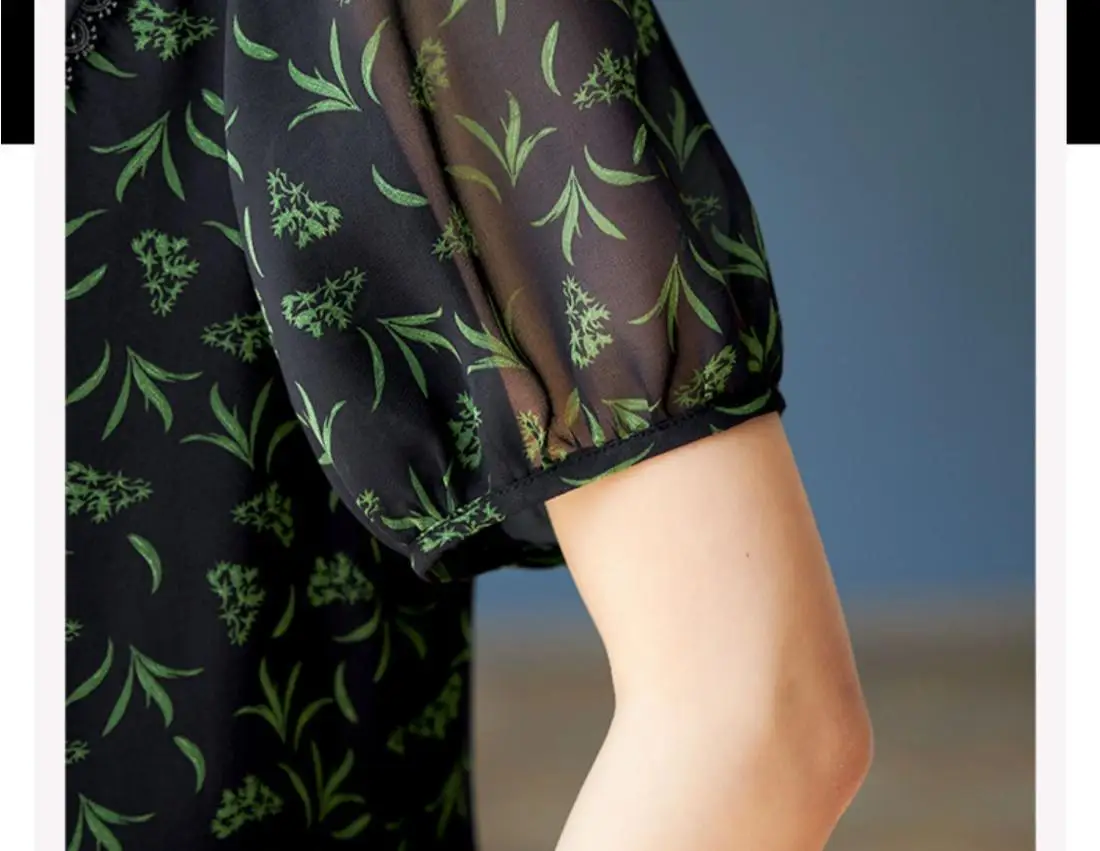 Summer New Vintage Printing Loose Casual Blouse Female Short Sleeve Fashion All-match Buttons Top Women Oversized Elegant Shirt