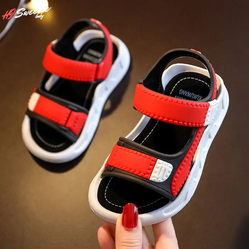 Summer Baby Sandals Solid Color Baby Boy Sandals Soft Sole Anti-slip Boys Girls Sandals Toddler Baby Shoes Beach
