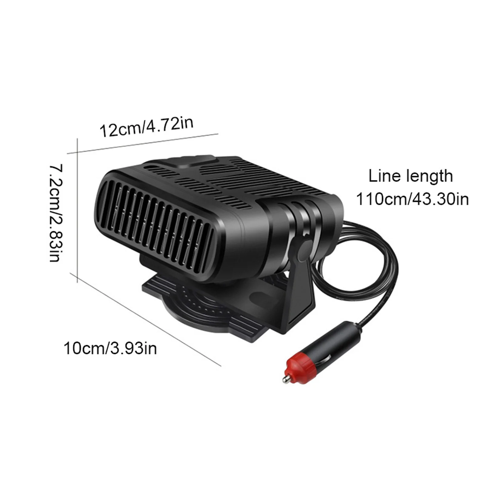 12 V/24 V กระจกรถยนต์ Defogger Defroster 2 in 1 Defogging ละลายน้ําแข็งพัดลมทําความร้อน 360 องศาหมุน Anti-FOG รถยนต์เครื่องทําความร้อน