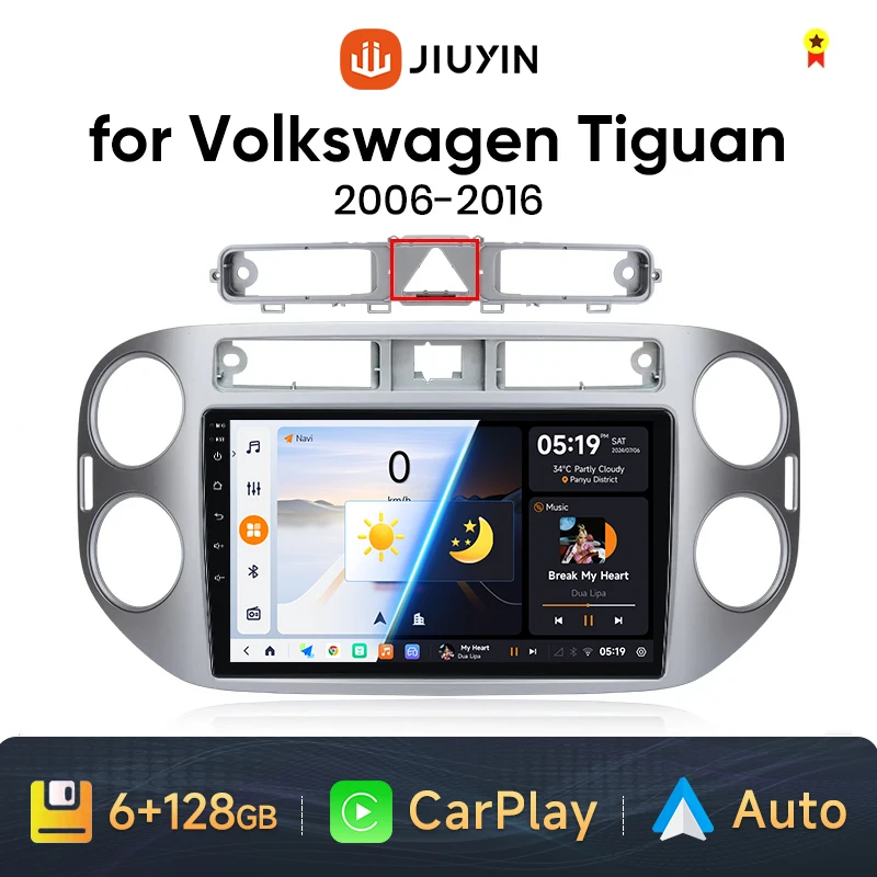 

JIUYIN TS18 AI Voice Wireless CarPlay Android Auto Radio для VW Volkswagen Tiguan 1 NF 2006 2008-2016 4G Автомобильный мультимедийный GPS 2din