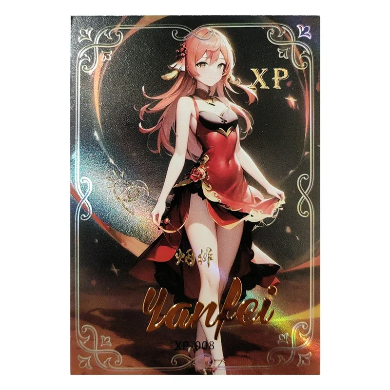 Anime Goddess Story Rare Limited XP Refraction Foil Barbara Fischl Furina Navia Toys for boys Collectible Cards Birthday Present