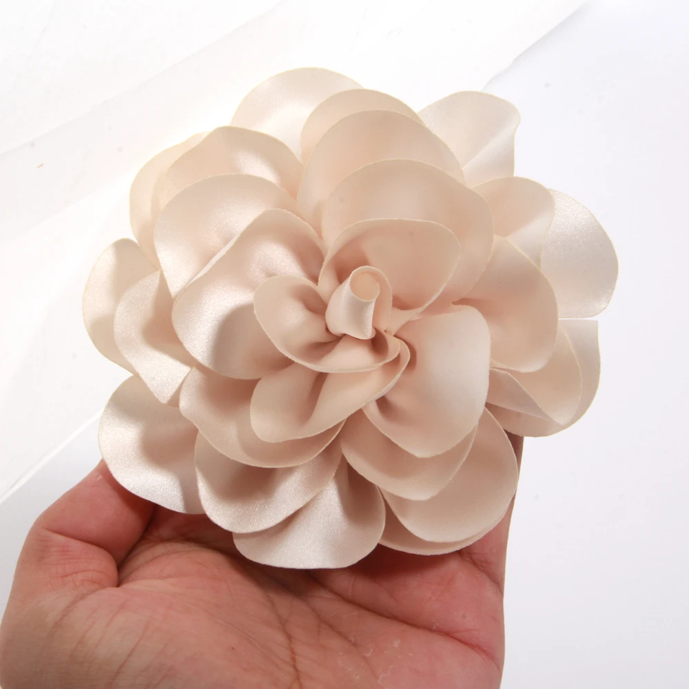 10Pcs 12cm French Large Flower Fabric Handmade Accessories Suit Sweater Coat Pin Brooches Wedding Bride Decoration
