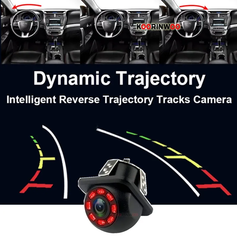 OOWLIVEE Vehicle Accessories Intelligent Dynamic Trajectory Moving Line IR Infrared Wide Angle Rear View Camera Reverse Cam Car
