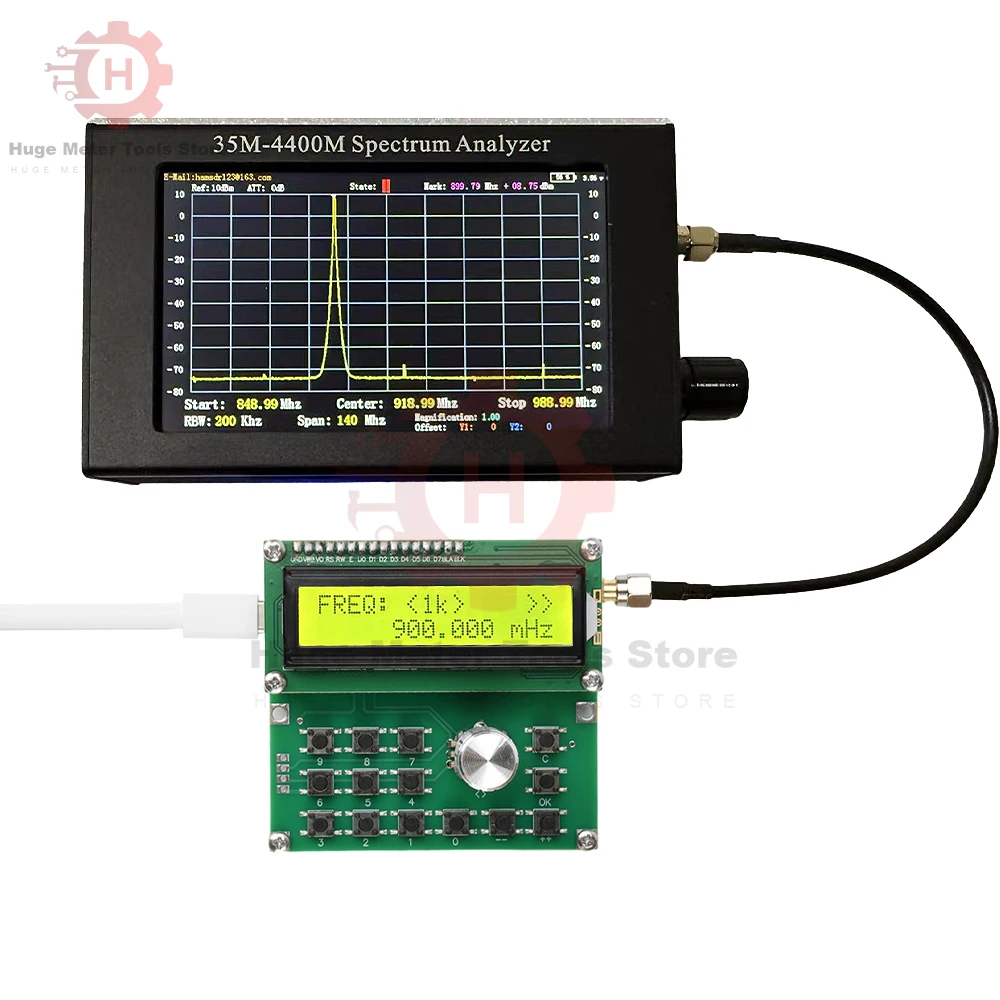 

Генератор радиочастотных сигналов 35–4400 МГц Измеритель мощности RF ADF4351 Источник сигнала 2,4 ГГц 5,8 ГГц Радиоусилитель постоянного тока 4,5 В-5,5 В Type-C