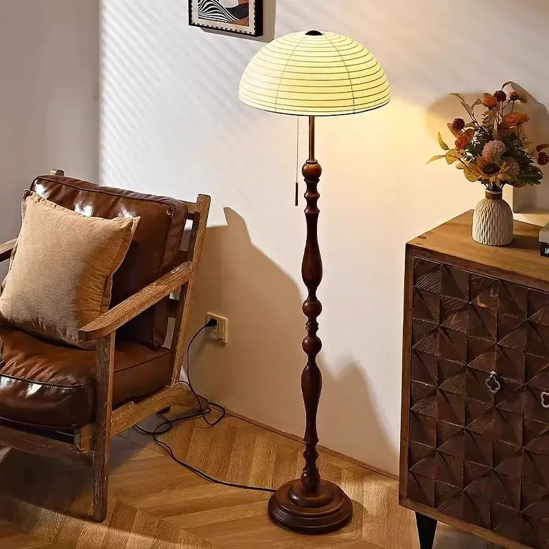 Nordic Modern Bedside Lamp Eye Protection Living Room Art Design Simple Vertical Floor Lamp Retro Style for Cozy Spaces