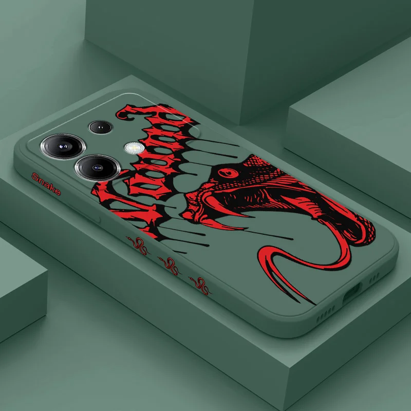 Red Snake Phone Case For Xiaomi Poco X6 F6 M6 M5 M5S F5 X5 F4 X4 M4 F3 M3 X3 Pro 4G 5G GT Silicone Cover