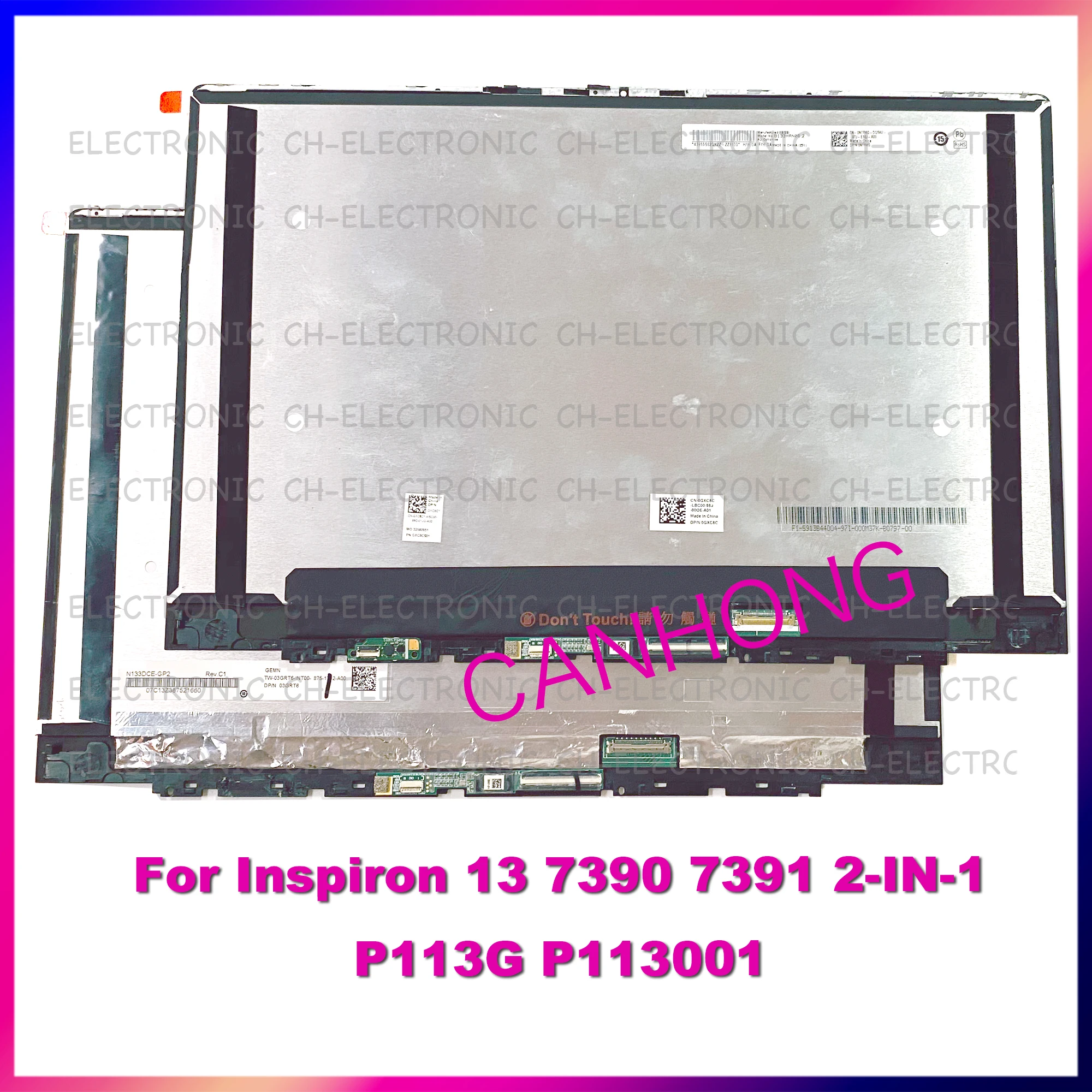 

13.3” For Dell Inspiron 13 7390 7391 2-IN-1 P113G P113001 LCD Touch Screen Assembly Replacement 1080P 4K Display With Frame