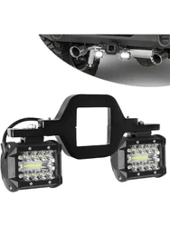 4 inch 60W Work Light Spot Flood Offroad Car Lights Bar with Universal Trailer Tow Hitch Mount Bracket for Pickup Truck Van