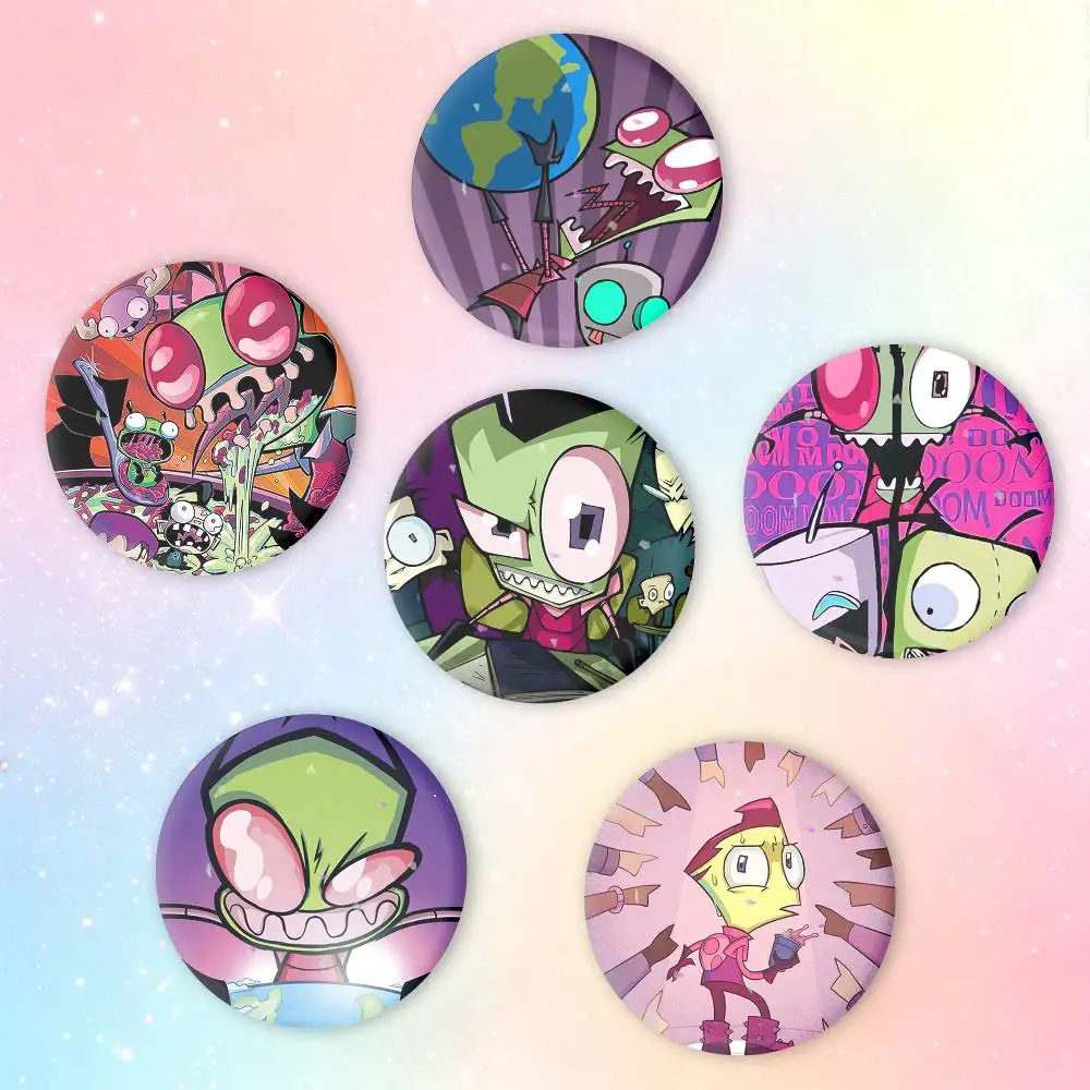 dark cartoon Invader Zim Brooches Cartoon Badge Pins Backpack Hat Accessories Friend Gift