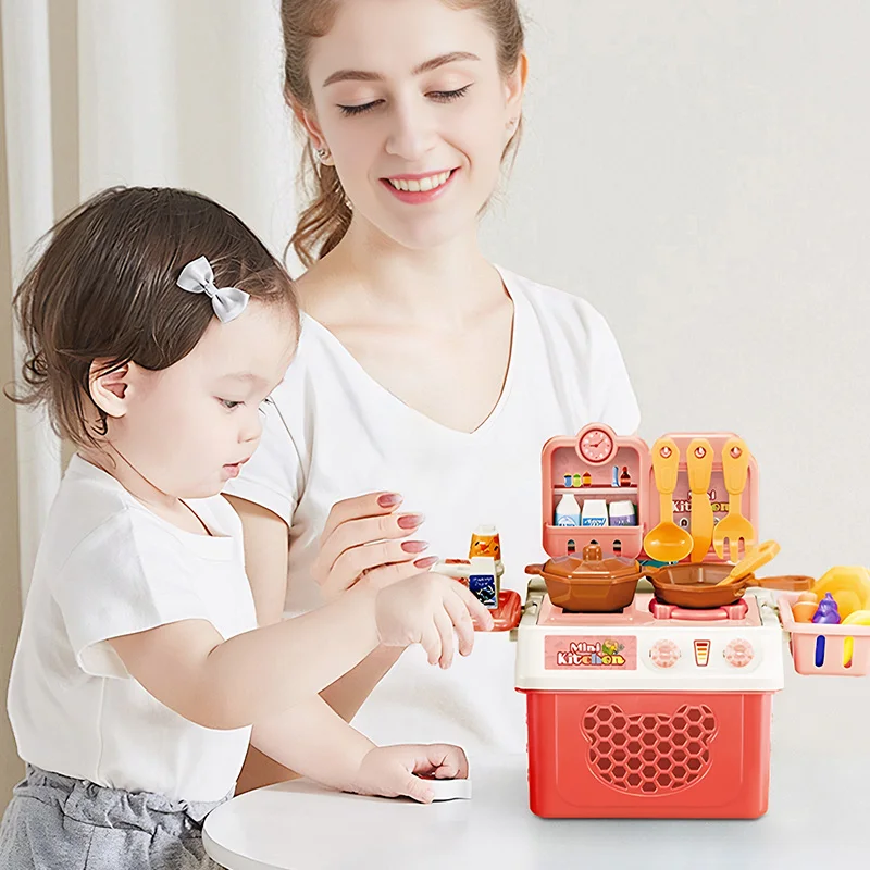 Cuisine de simulation pour enfants, jouets de cuisine réels, jeux de maison, jouets éducatifs de la petite enfance, cadeaux pour garçons et filles