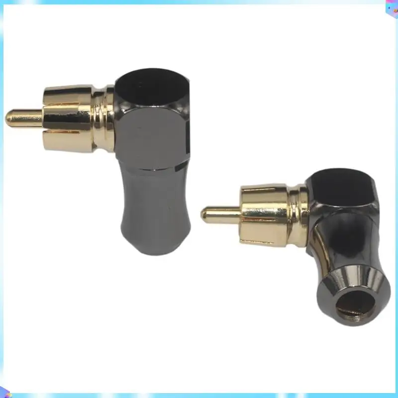 

N93R 20Pcs RCA Connector Audio Plug Male 90 Degree Right Angle Elbow Speaker Terminal Conector For Soldering Video Cable