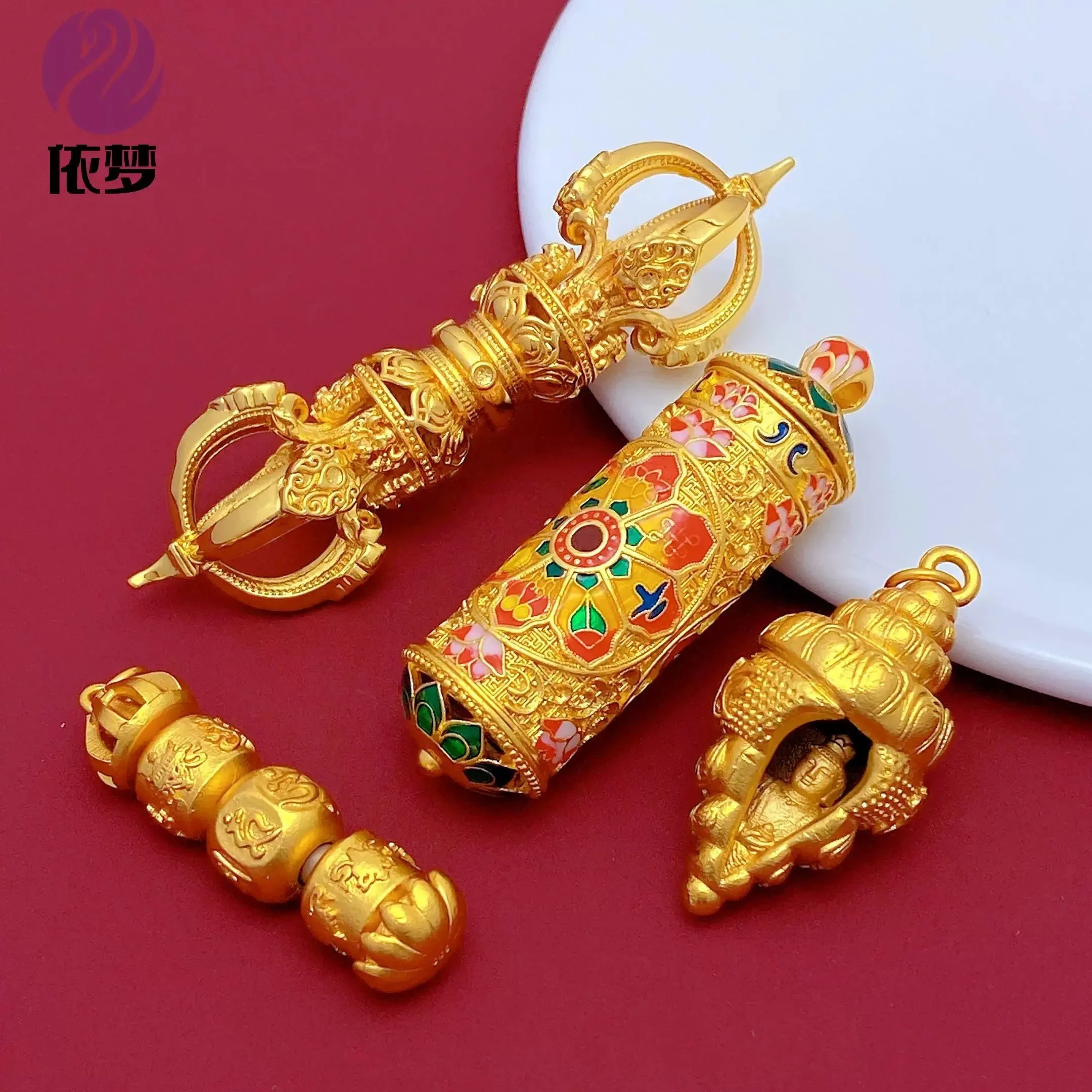 4PCS Thailand Tibet Master Monk Amulet talisman Vajra power weapon buddha Pendant exorcise evil spirit Effective protection