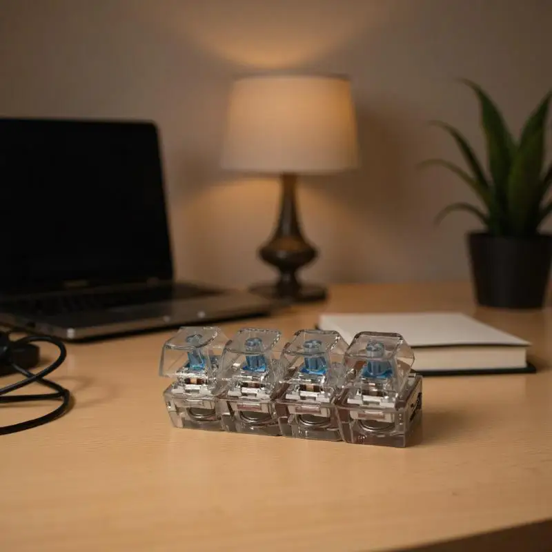 1 Stück LED-Tastatur-Schlüsselanhänger, Stressabbauendes Klickspielzeug mit LED-Tasten für Menschen mit Angstzuständen, Büroschreibtisch-Accessoire – Detail 11