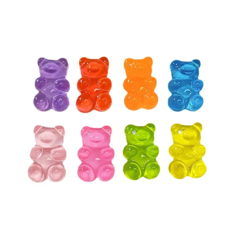 20 قطعة/الحزمة صغيرة الراتنج كاندي الدب مسمار السحر-ملونة ثلاثية الأبعاد مسمار الفن ديكور ، لطيف DIY بها بنفسك مسمار الملحقات للتقليم المرح