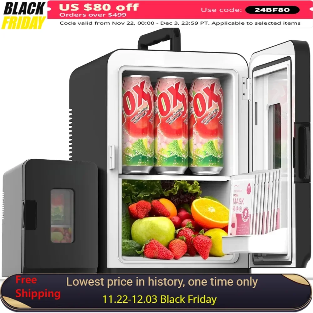 

15 L Mini Fridge, 110V Thermoelectric Electric Cooler and Warmer Tiny Fridge, Small Mini Refrigerator