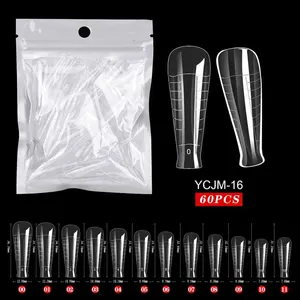 Geschnitzte gefälschte vollständige Abdeckung Nagelspitzen, gefälschter Finger, UV -Gel, Erweiterungskonstruktion, polnisches Gel, künstliches Werkzeug, 60pcs 12 Hauptverkäufe Acrigel Nagel - №3