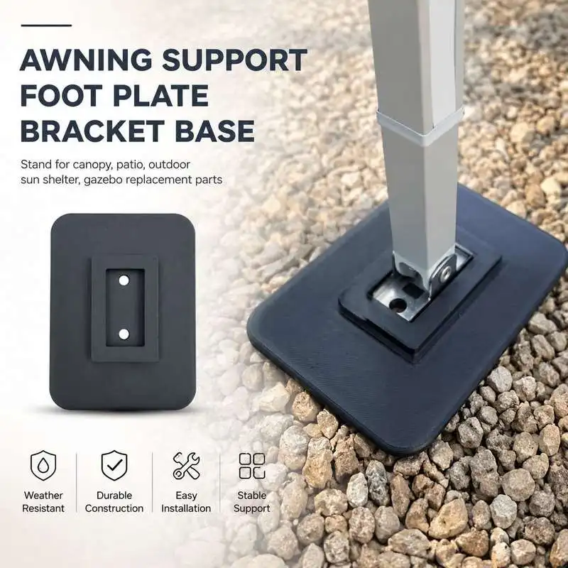 Awning Support Foot Plate Bracket Base Stand For Canopy Patio Outdoor Sun Shelter Gazebo Replacement Parts