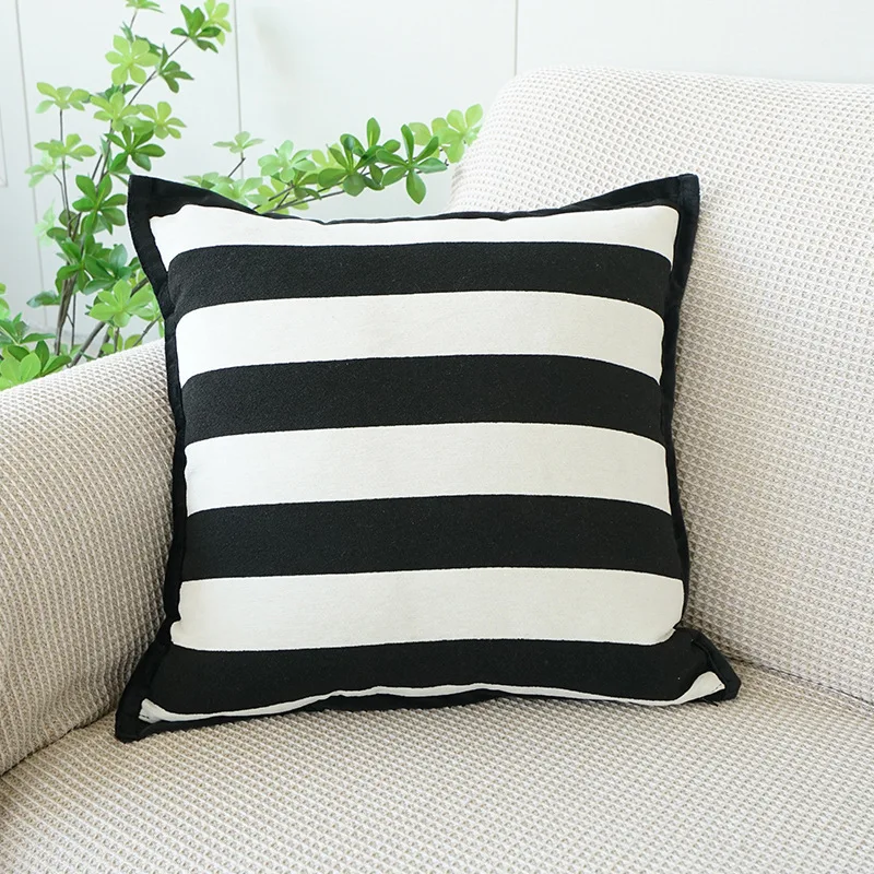 45x45cm Home French Sofa Throw Pillow Cover Light Luxury Style Cushion Cover Black and White Living Room Pillow Cases Home Decor