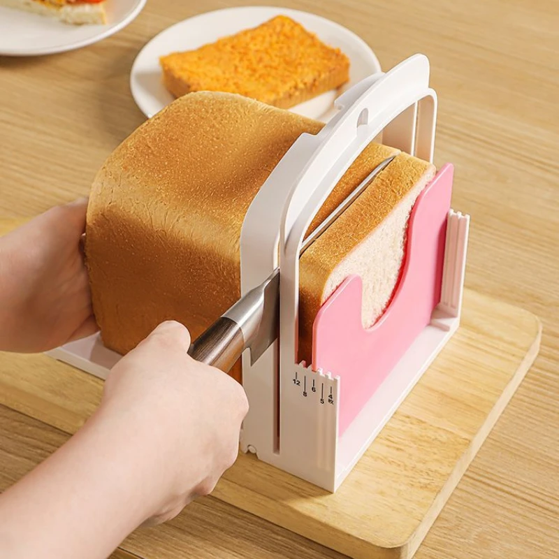 

Bread Slicer Adjustable Toast Loaf Slicing Machine Foldable Plastic Bread Cutting Guide Tools For Homemade Bread Kitchen Baking