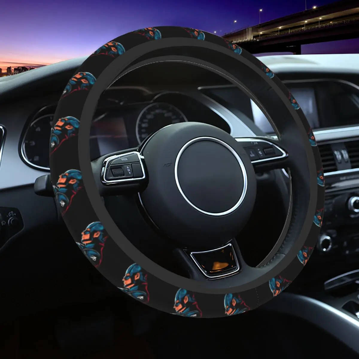 Custom Superhero Captain America Steering Wheel Cover for Women Breathable Steering Wheel Protector Car Accessories
