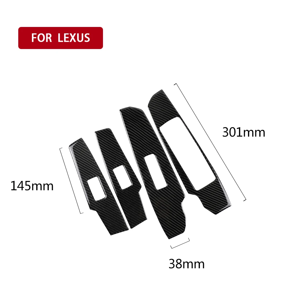 4pcs Car Window Lift Panel Decoration Cover Trim Sticker Decal Carbon Fiber for Lexus IS250 2013-2020 Car Interior Accessories