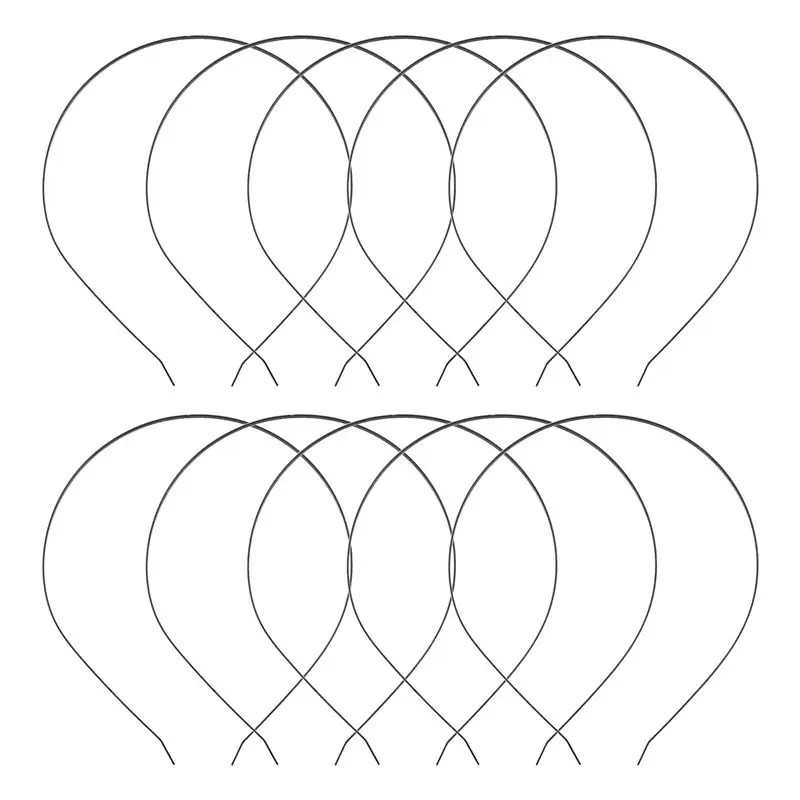 

ABZA-10Pcs 3Mm Blank Headbands Metal Hair Band Lots DIY Accessories Black