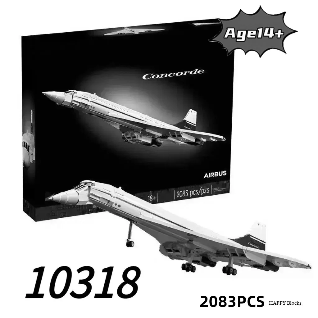 2025 New Airbus Concorde Building Kit Supersonic Airliner Space Shuttle 10318 Model Educational Toy For Children Birthday Gift