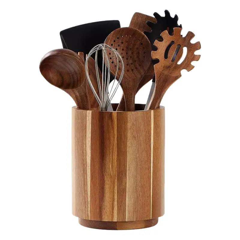 

Rustic Utensil Holder 7.1 Inch Holder For Kitchen Utensils Large Fork Organizer Cutlery Rack Rotating For Dining Pantry Cabinet