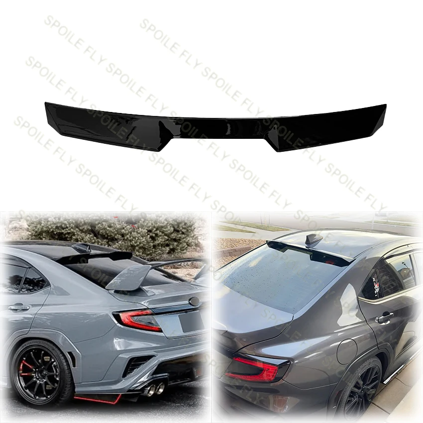 

For 2022 To Up For Toyota GR86 Subaru WRX STi Rear Roof Window Spoiler Wing Lip Body Kit Glossy Black By High Quality ABS