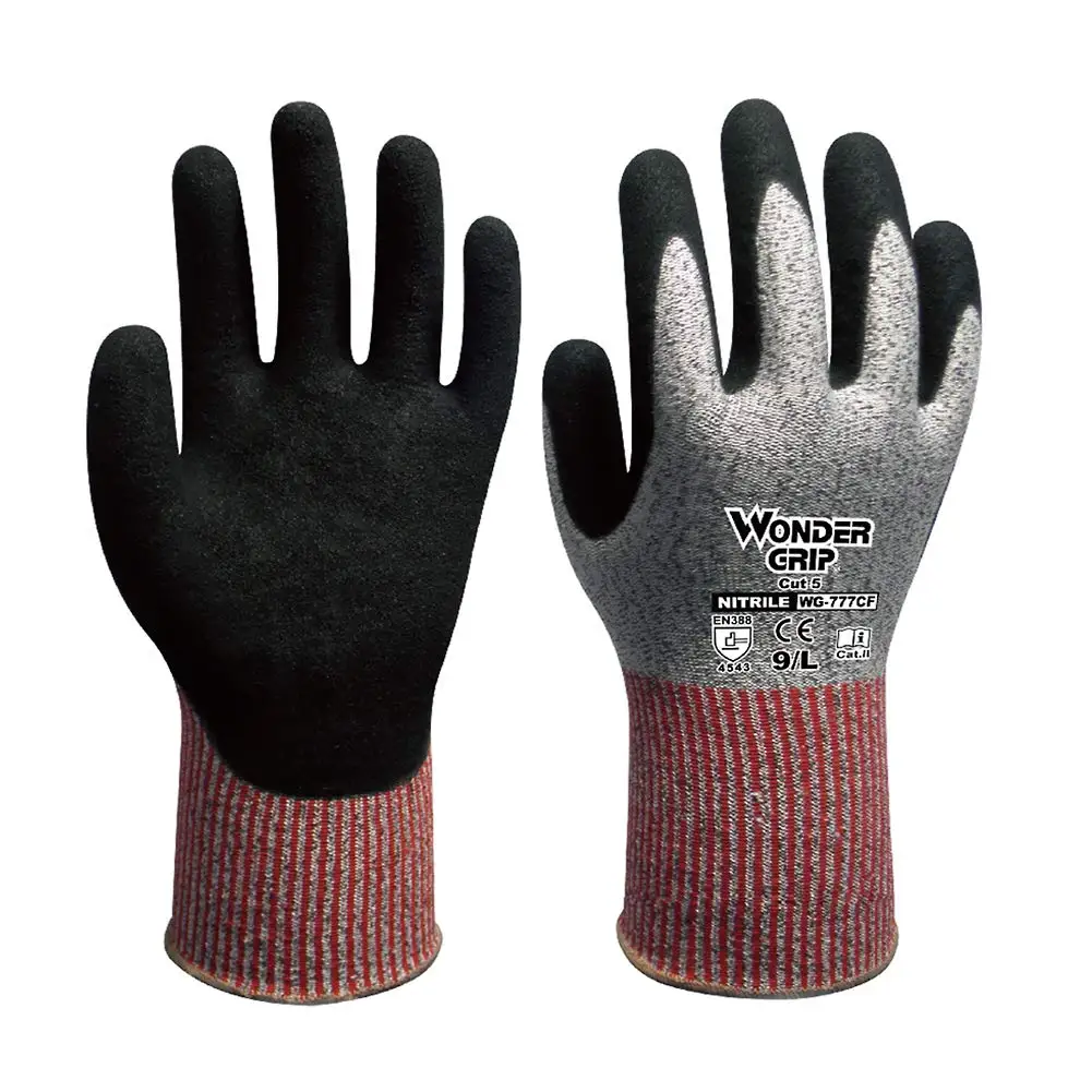 Cut Level 5 Safety Work Gloves Aramid Fiber Anti‑Cut Rigger Gloves 13 Gauge For Construction Handling