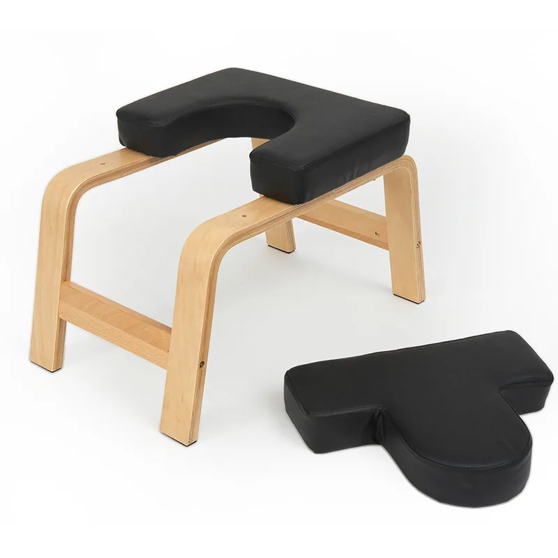

Inversion Headstand Stand Yoga Chair Wood Yoga Headstand Bench for Family Gym with PU Pads