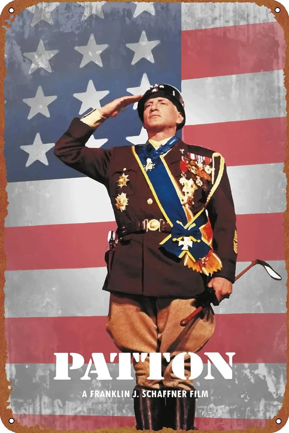 Patton Movie Posters Tin Signs Retro Metal Movie Tins for Bar Pub Home Cafes Wall Decor, 8X12 Inch (20X30 CM)