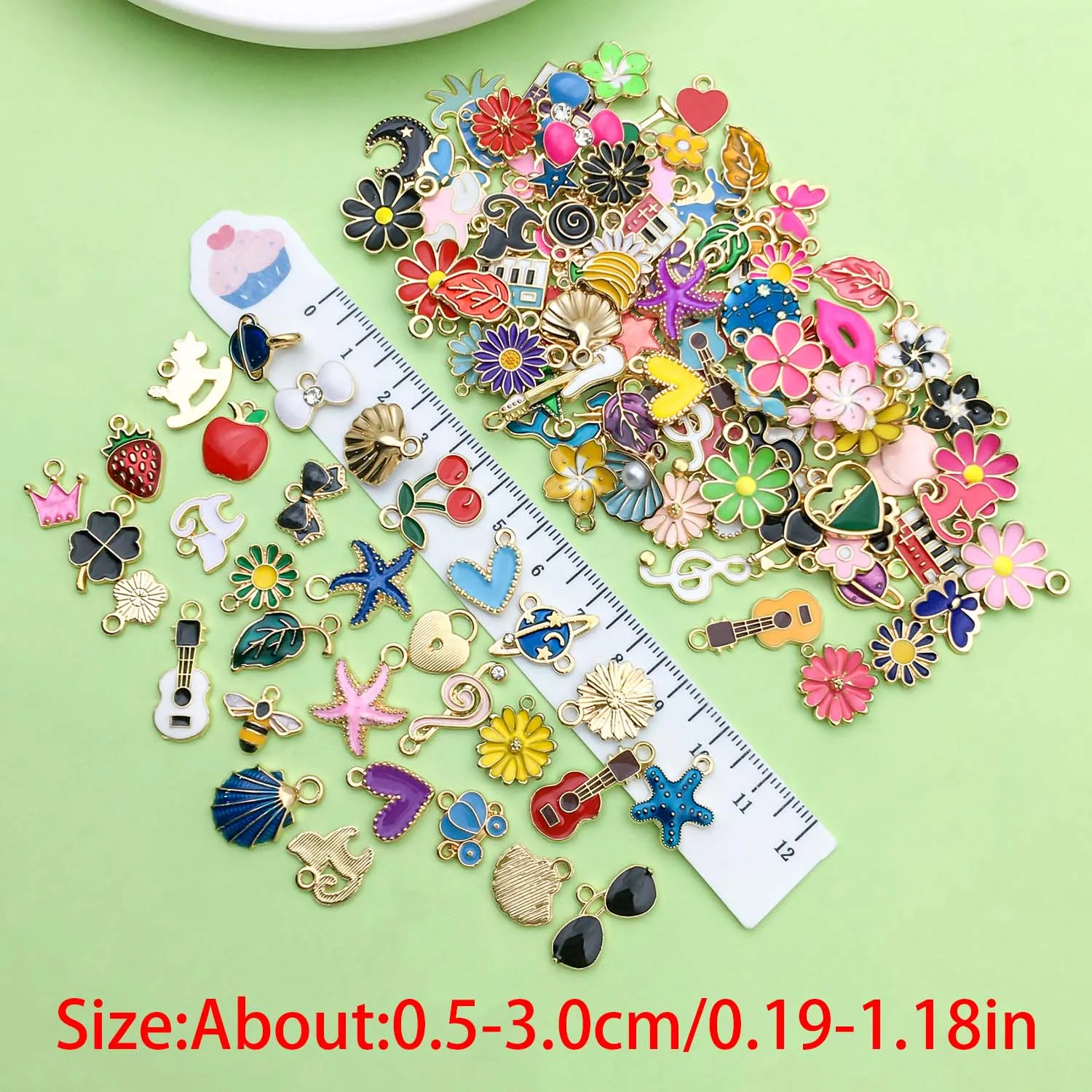 20/200pcs Enamel Charms Alloy Various Styles Pendants For DIY Bracelets Necklaces Earrings Jewelry Making Accessories