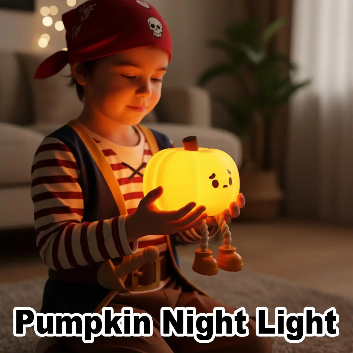 

Rechargeable Halloween Led Night Light Cute Squishy Cartoon Kids Silicone Nursery For bedroom Holloween Pumpkin Bedside Portable