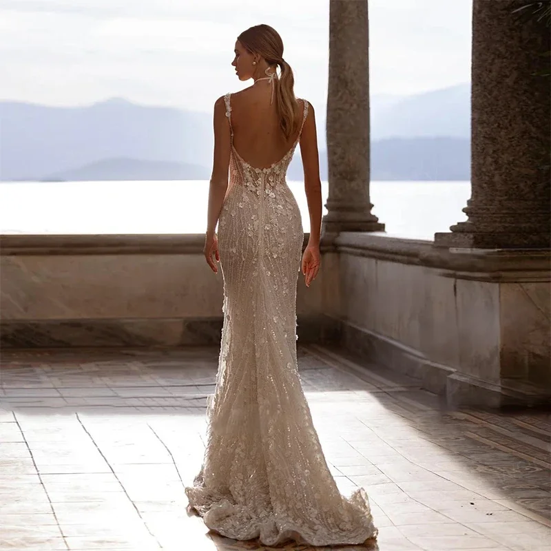 Elegant Sweetheart Mermaid Wedding Dress Detachable 2-in-1 Wedding Dress Lace Decal Bridal Ball Dress Customization
