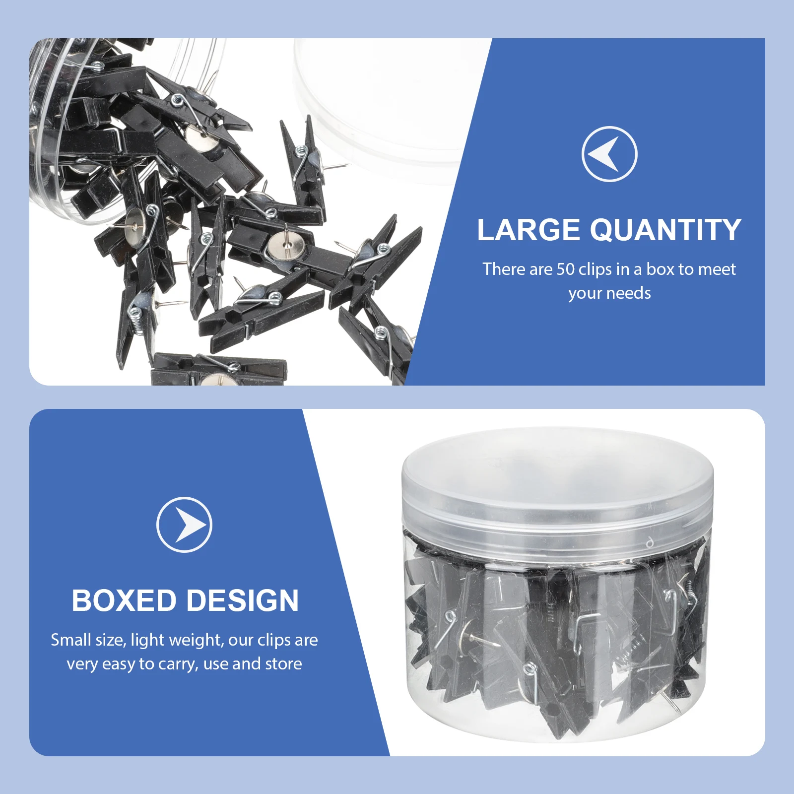 50pcs Transparent Push Pin Clips Reusable Multi-Function Picture Clamps For Home Office Decoration Replaceable Photo Clips