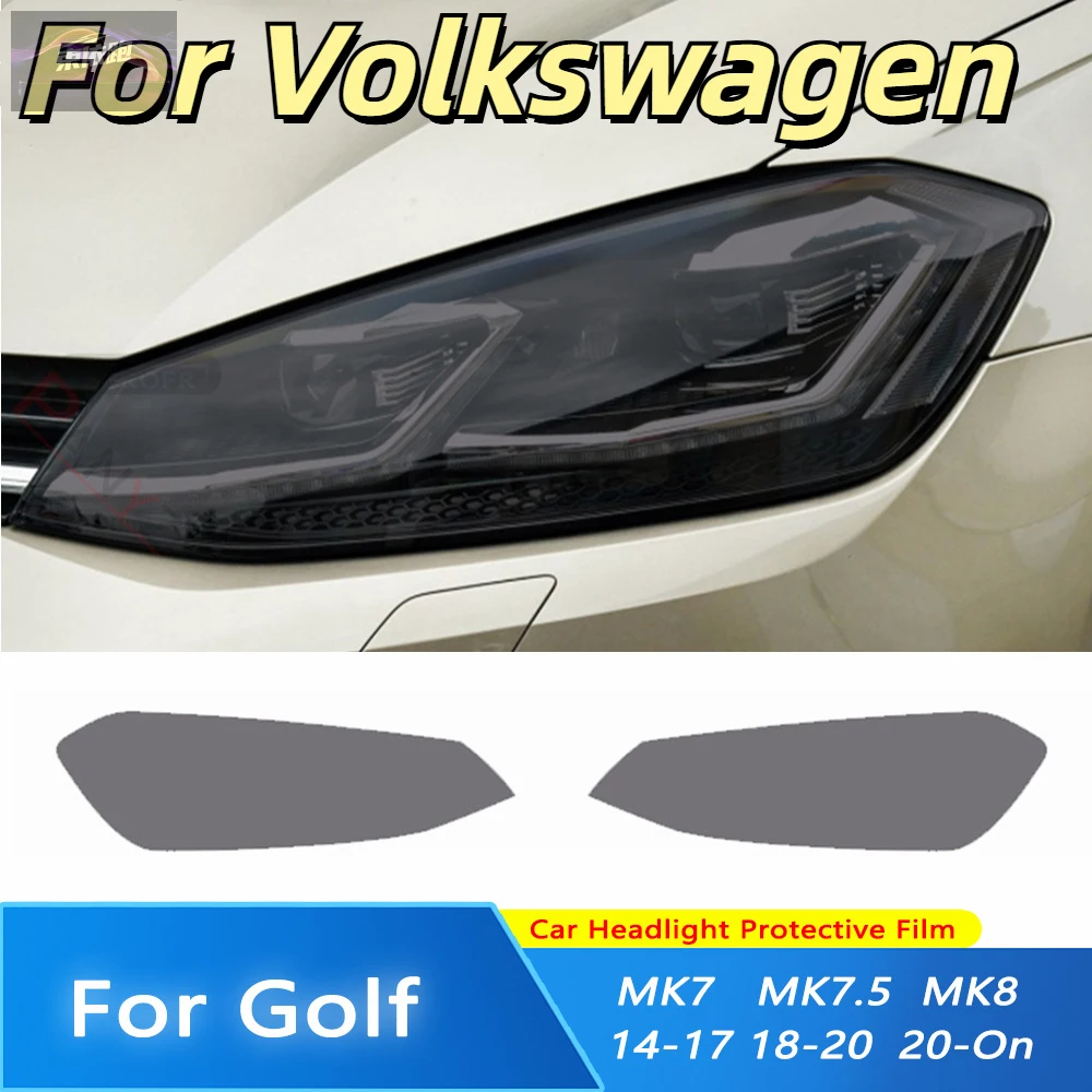 

TPU Car Headlights Taillights Black Protective Film Transparent Sticker Refit For Volkswagen VW Golf 7 8 MK7 MK7.5 MK8 2014-2022
